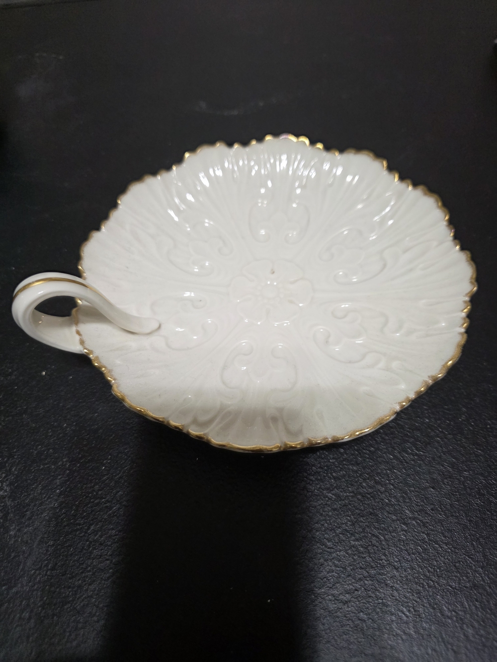 Lenox Vintage Lenox Leaf-Shaped Candle/Candy Plate with Scroll Handle Vintage